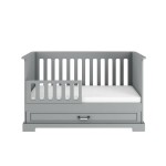 Ines neutral gray łóżeczko 70x140 z funkcją tapczanika