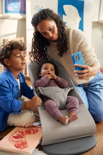 Leżaczek BABYBJORN BLISS 3D Jersey piaskowoszary, widok główny