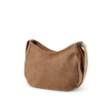 Elodie Moon Bag Caramel Brown, detale zamków i logo